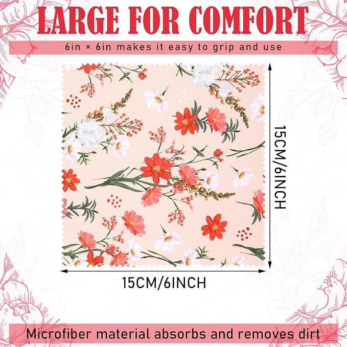 Sinmoe 20 Pcs Microfiber Cleaning Cloth Elegant Flower Design Microfiber Cloth - Image 6