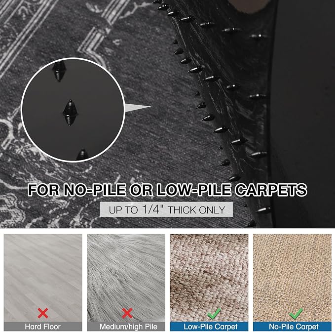 Chair Mat for Carpet, Non-Slip Office Vinyl Mat for Carpet - Image 4