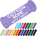 TECEUM Cotton Rope 3/16” – 100 FT – Strong All-Purpose Braided Rope – Natural by TECEUM