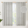 YoungsTex Light Grey Linen Curtains 45 Inch Length by YoungsTex