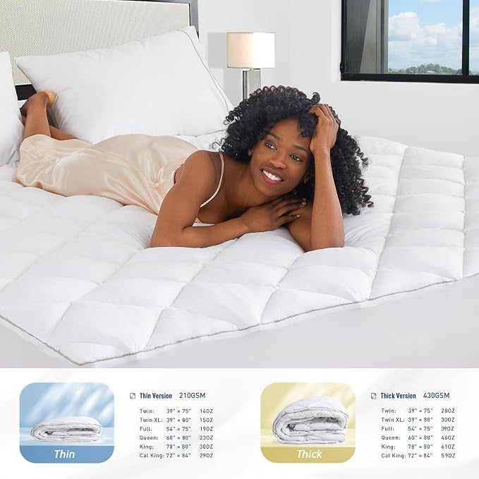 Sunflower King Mattress Pad Cover, Cotton Mattress Cover Hypoallergenic - Image 7