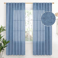 YoungsTex Denim Blue Linen Curtains 72 Inch Length by YoungsTex