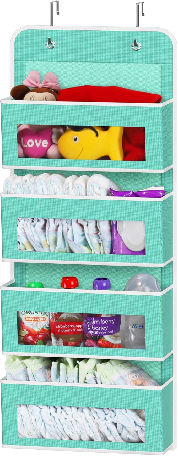 Simple Houseware 4 Clear Window Pocket Over Closet Door Storage Hanging by SimpleHouseware