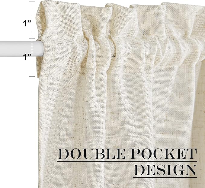 NICETOWN Linen Sheer Patio Door Curtain Drapery Panel - Image 4