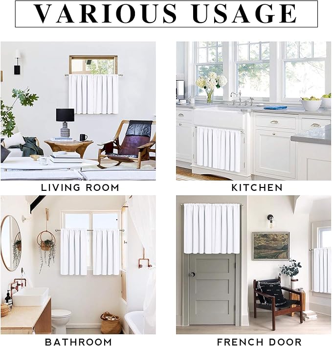 RYB HOME Small Curtains for Kitchen Window - Image 7