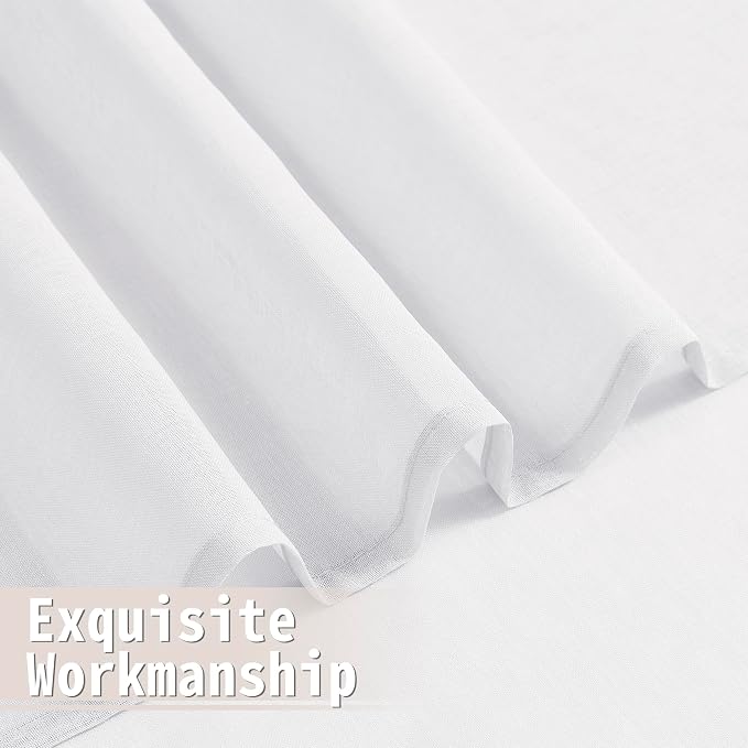Tollpiz Small Sheer Door Curtain Closet Linen Textured Curtain Sheers Doorway - Image 8