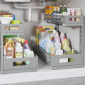 2 Pack 19IN Depth Under Sink Storage Organizer, Large 2-Tier Elegant Mesh Pull by UnderSinkOrganizer
