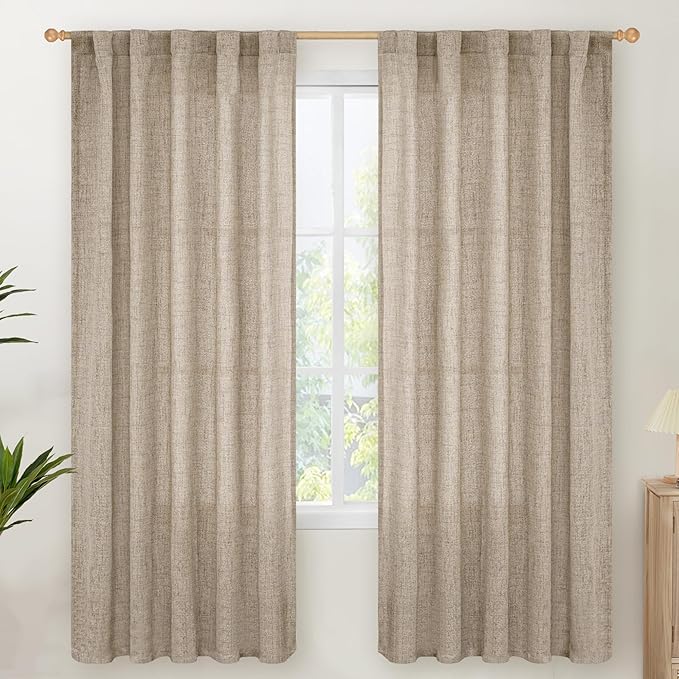 YoungsTex Dark Oatmeal Linen Curtains 72 Inches Long by YoungsTex
