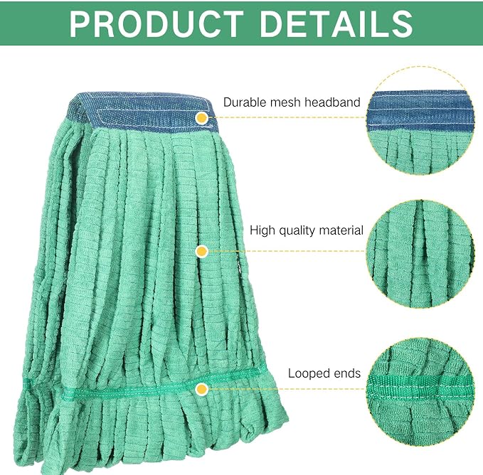Lallisa 10 Pcs Commercial Mop Head Replacement Tube Microfiber Mop Heads - Image 3