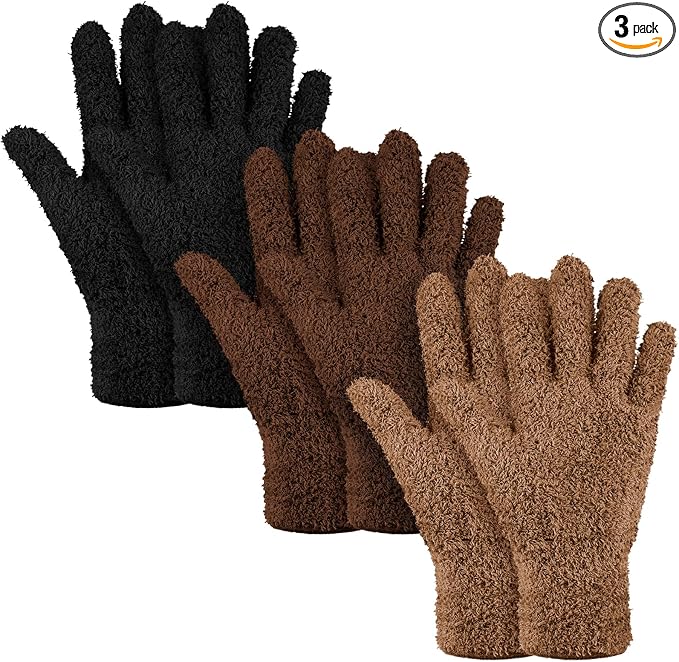 Patelai 3 Pairs Microfiber Plant Dusting Gloves Leaf Cleaning Gloves by Patelai