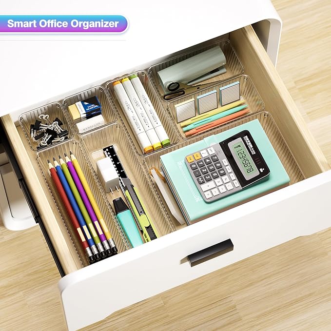 47 PCS Clear Plastic Drawer Organizer Set - Image 6