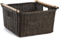 The Basket Lady Deep Pole Handle Wicker Storage Basket, Extra Large, 17.5 in L by TheBasketLady
