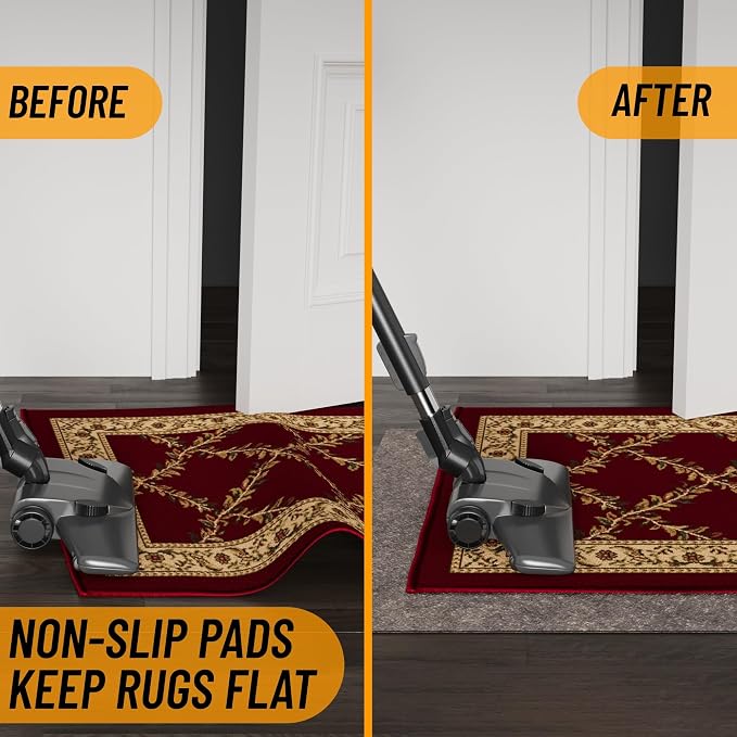 Ottomanson 3' x 3' Non-Slip Rug Pad Gripper 1/4 Inch Thick Dual Surface Felt + - Image 3