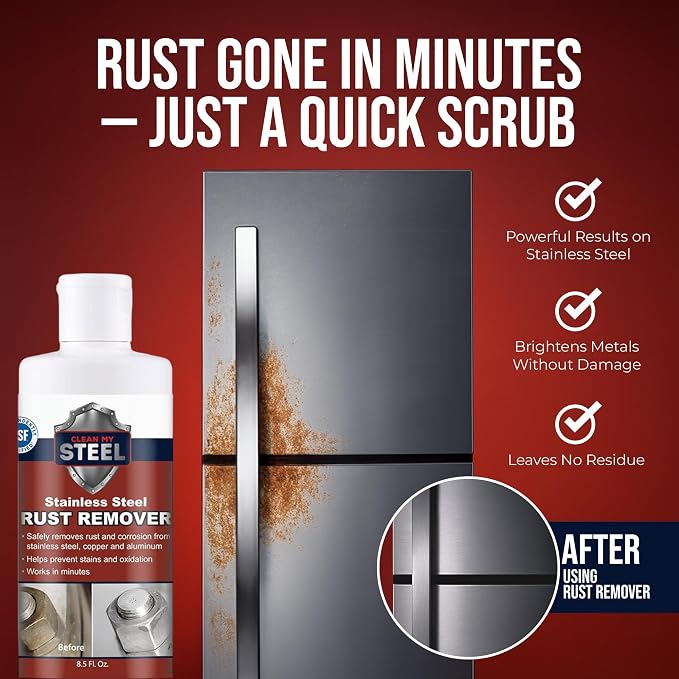 Stainless Steel Rust Stain Remover & Cleaner, Soft Cleanser, Safe - Image 3