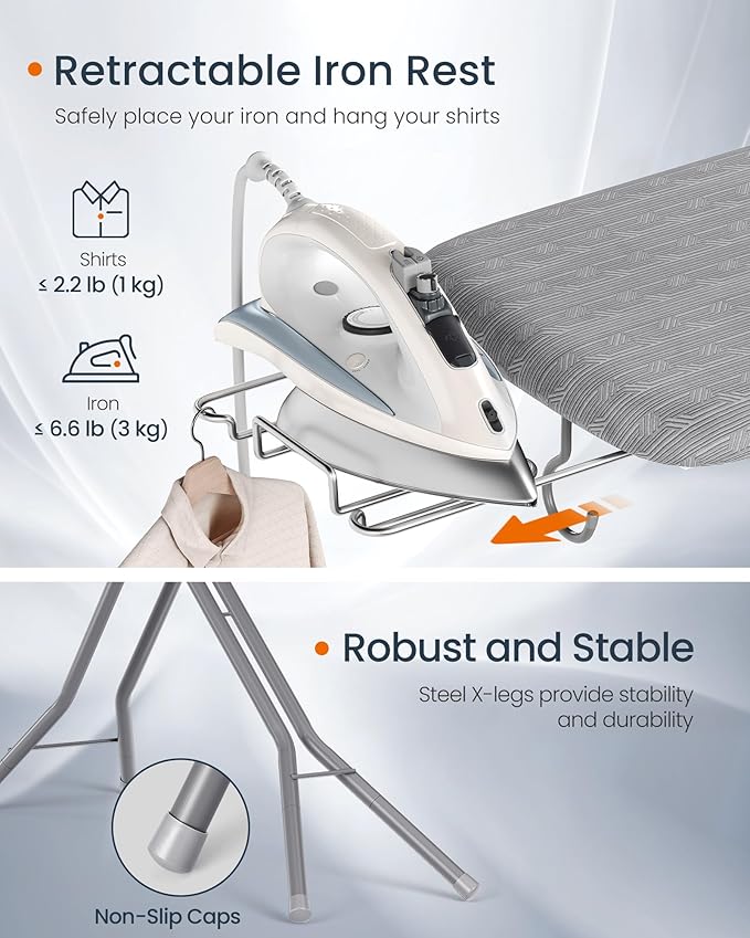 SONGMICS Ironing Board, Foldable Iron Board, Height Adjustable up to 35 Inches - Image 6