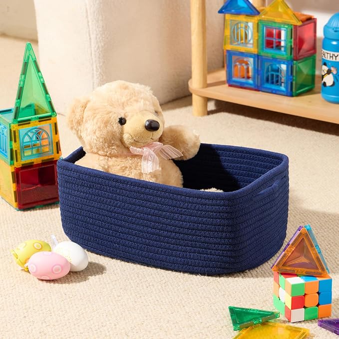 Small Storage Baskets for Organizing | Closet Organizer Bins | Shelf Toy Basket - Image 4