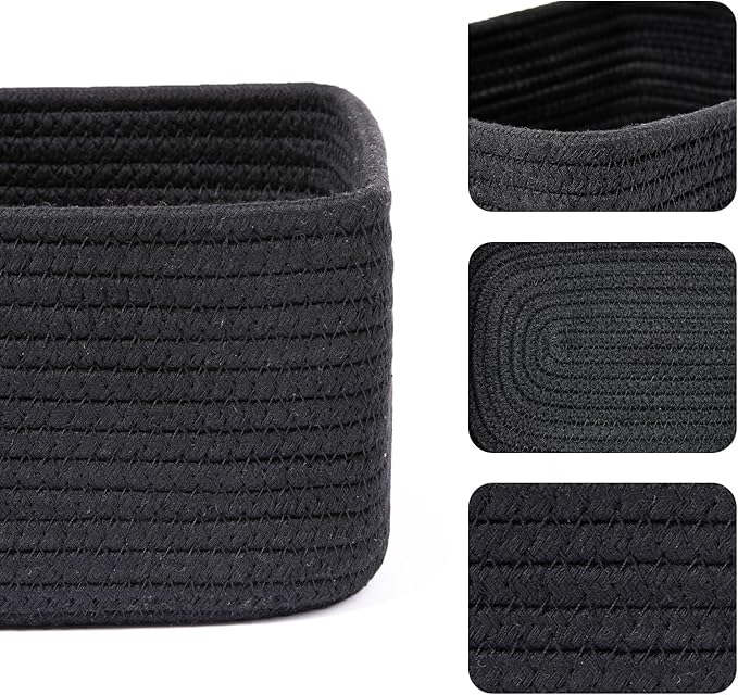 Small Storage Baskets for Organizing | Closet Organizer Bins | Shelf Toy Basket - Image 2
