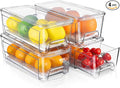 4 Pack Fridge Organizer Drawers, Stackable Pantry Organizers and Storage by MIUKAA