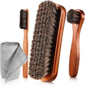 4 Pcs Horsehair Shine Shoes Brush Kit Polish Dauber Applicators Cleaning by ZJoey