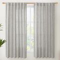 YoungsTex Dark Grey Linen Curtains 63 Inch Length 2 Panels by YoungsTex