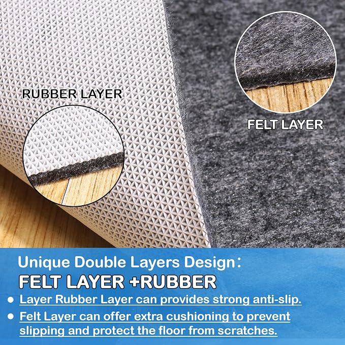 Non-Slip Rug Pads 6 x 9 ft, 100% Waterproof Extra Large Area Rugs Non Skid Rug - Image 7