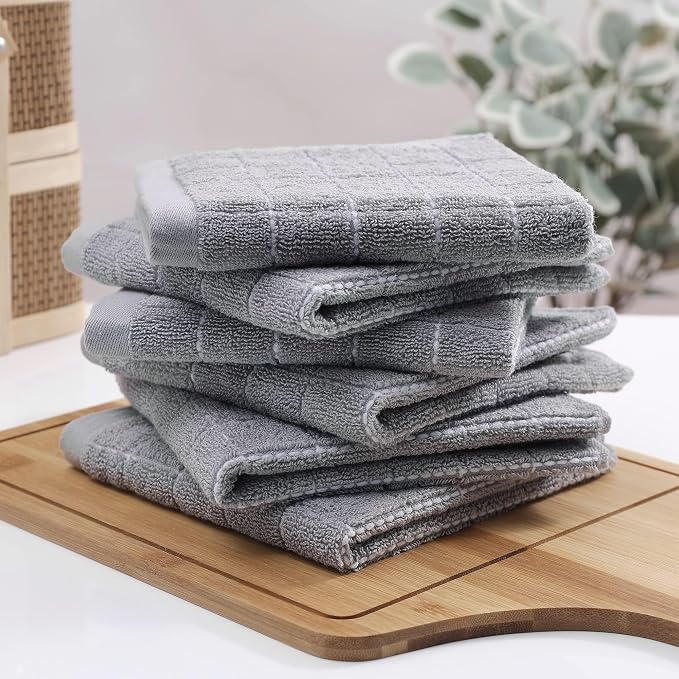 Homaxy 100% Cotton Terry Kitchen Towels, Checkered Designed, Soft and Super - Image 8