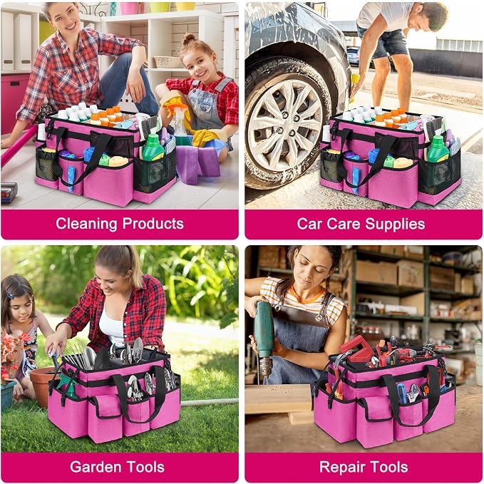 Cleaning Caddy Bag, Large Cleaning Supplies Organizer - Image 6