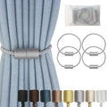 Magnetic Curtain Tiebacks 4 Pack Grey Curtain Rope Tieback Curtain Holders by CURTAINTIEBACKS