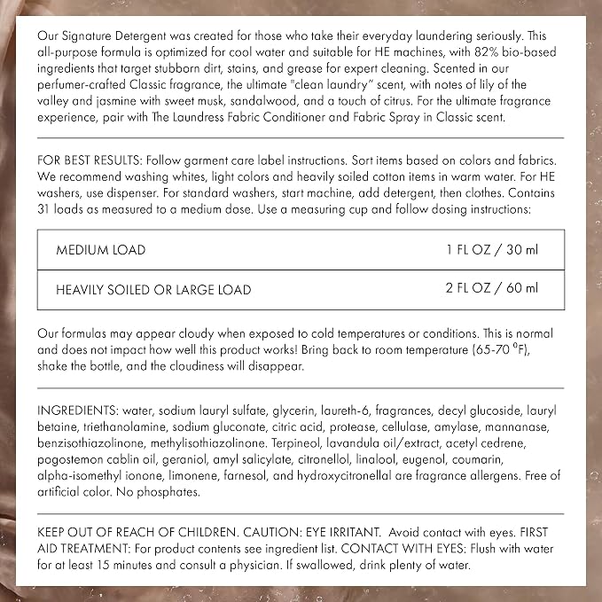 The Laundress Luxury Laundry Detergent, 31 Loads, Scented Signature Classic - Image 9