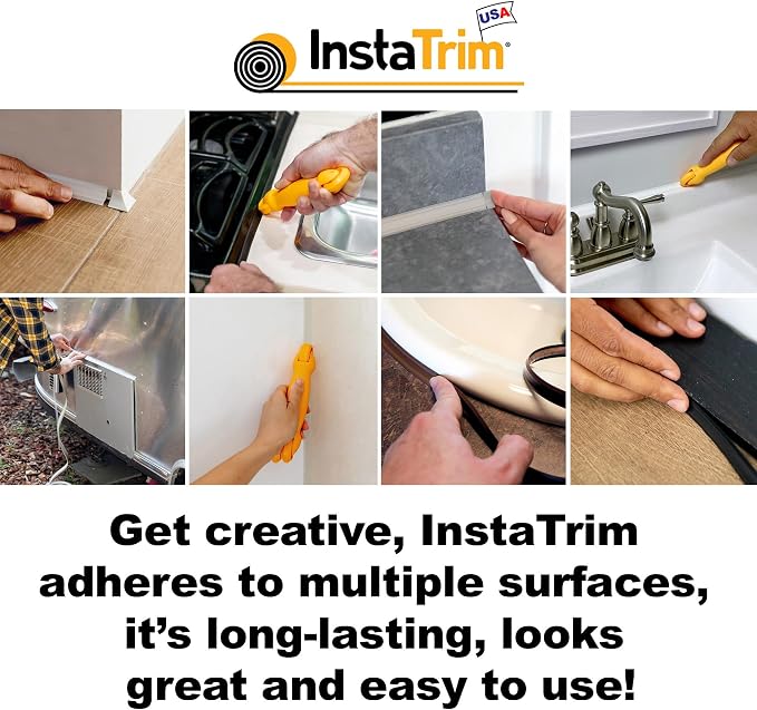 InstaTrim New & Improved Caulk Trim -10ft Ivory 3/4" Wide Caulk Tape - Image 8