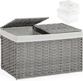 Storage Basket with Lid Rattan, Woven Storage Baskets with 2 Separate Lids by SETVSON