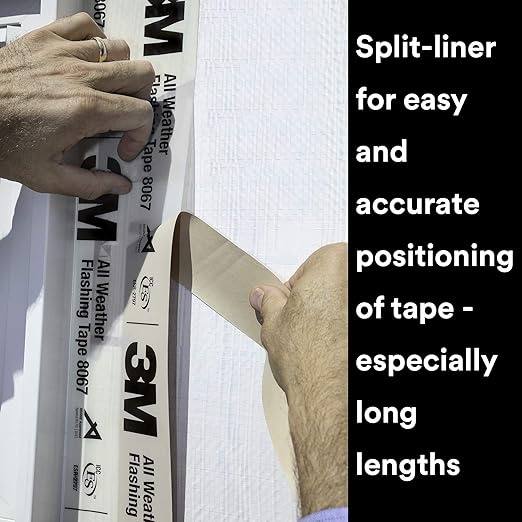 3M All Weather Flashing Tape 8067, 2 in x 75 ft, 1 Roll, Adhesive Backed Split - Image 5
