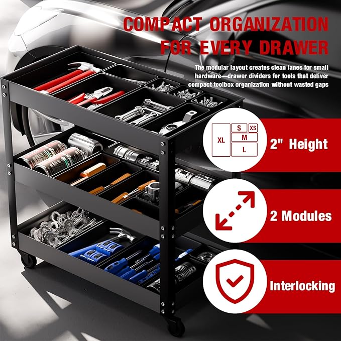 16 PCS Small Parts Tool Box Organizer Trays, tool box trays organizer - Image 5