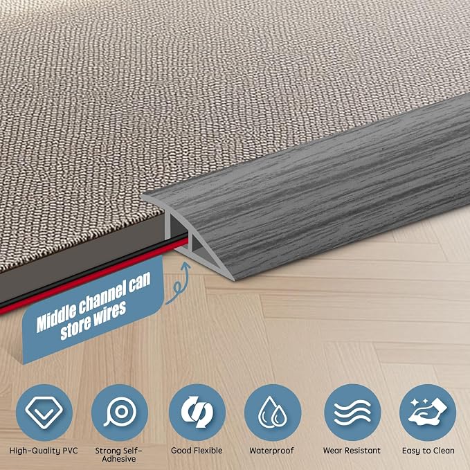 Floor Transition Strip Door Threshold 79" Floor Transition Reducer Trim on The - Image 3