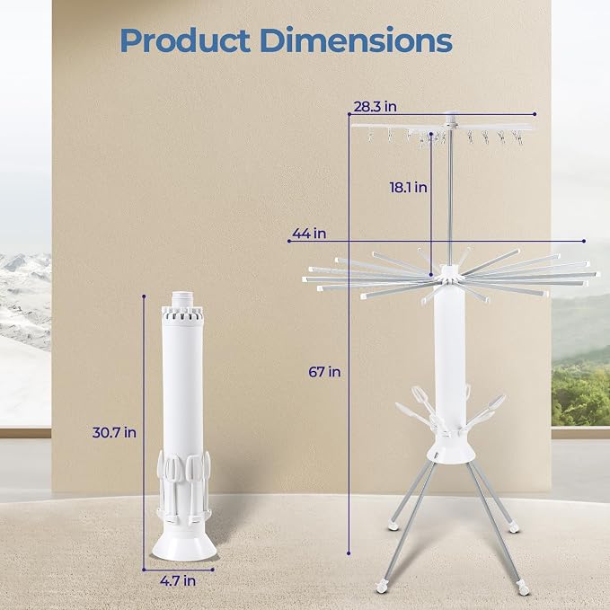 GCCSJ 3 Tier Portable Collapsible 4-Legged Clothes Drying Rack, Foldable - Image 7