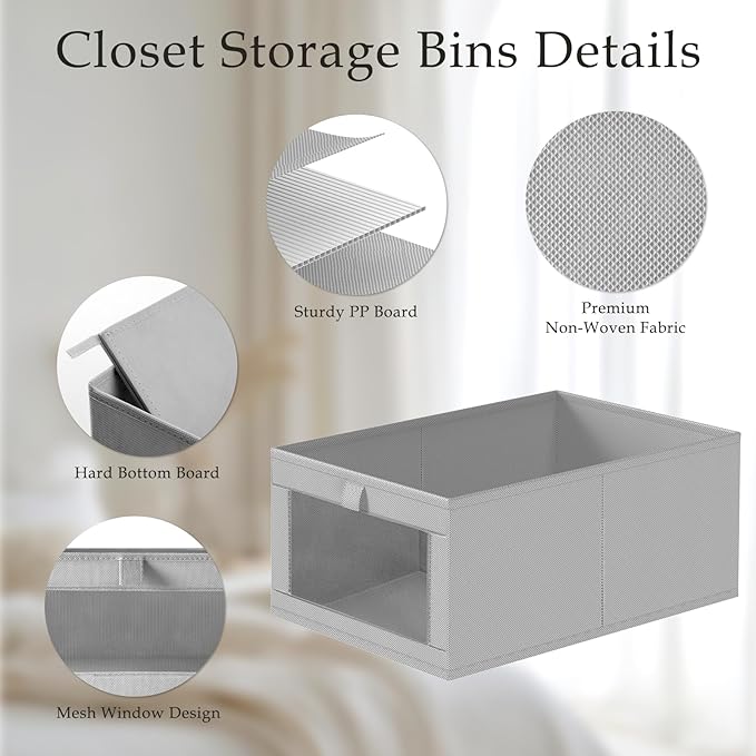 Criusia 4 Pack Linen Closet Organizers and Storage, Closet organizer Large - Image 4