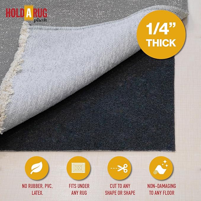 Hold-a-Rug Plush 3' x 10' Nonskid, Nonslip Rug Pad, Reversible Gripper - Image 2