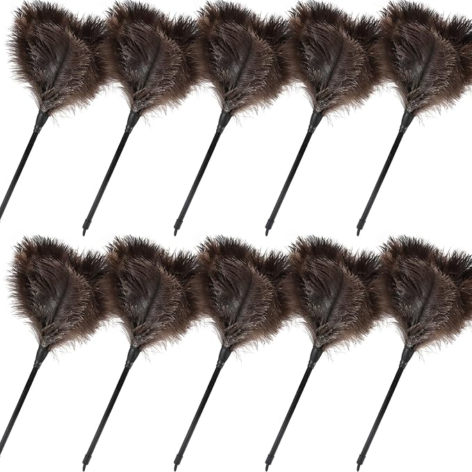 Ostrich Feather Duster-14.9 Inch Mini Natural Feathers Dusters by FeelFunFeather
