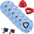 Mop Replacement Heads 6 Pcs & 1 Scrub Brush & 1 Base Combo, Spin Mop by BocaStory