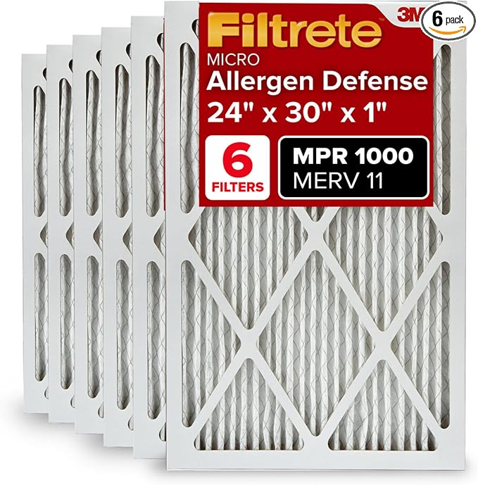 Filtrete 24x30x1 AC Furnace Air Filter, MERV 11, MPR 1000, Micro Allergen by Filtrete