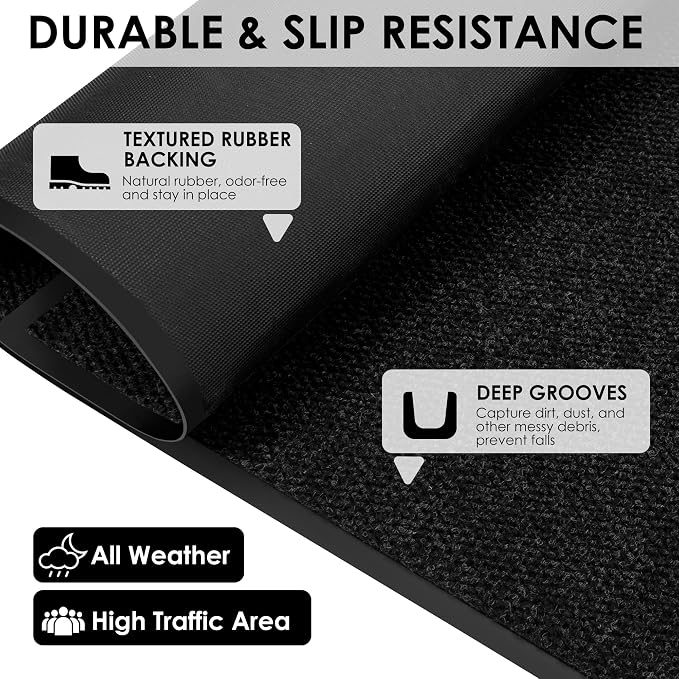 3′ x 15′ Front Door Mat Indoor Outdoor Entrance, Commercial Floor Mat Heavy - Image 7