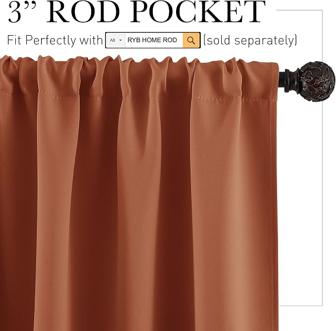 RYB HOME Blackout Curtains for RV Camper Windows, Privacy Thermal Insulating - Image 2