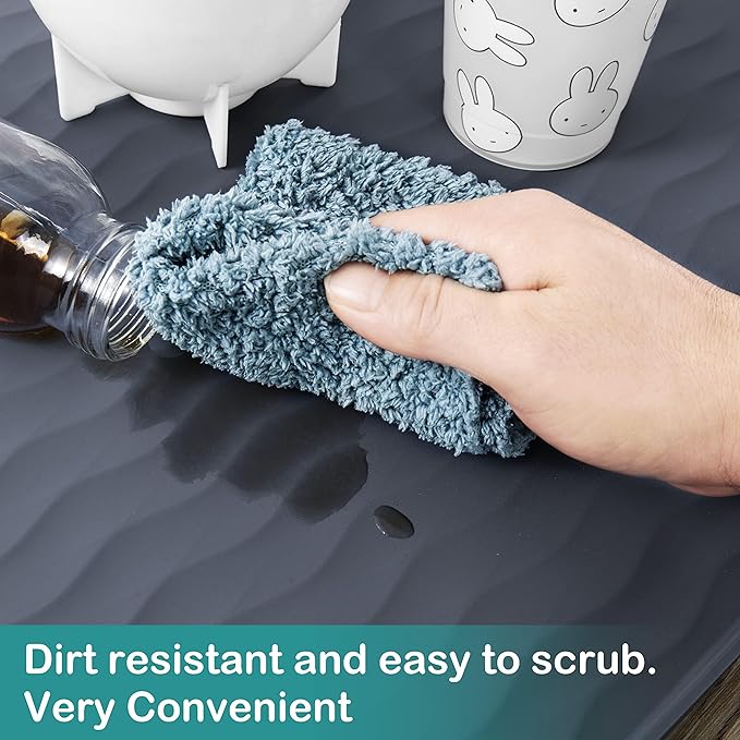 URMONA Waterproof Silicone Under Sink Mat 22'' x 14'' Shelf Liner - Image 4