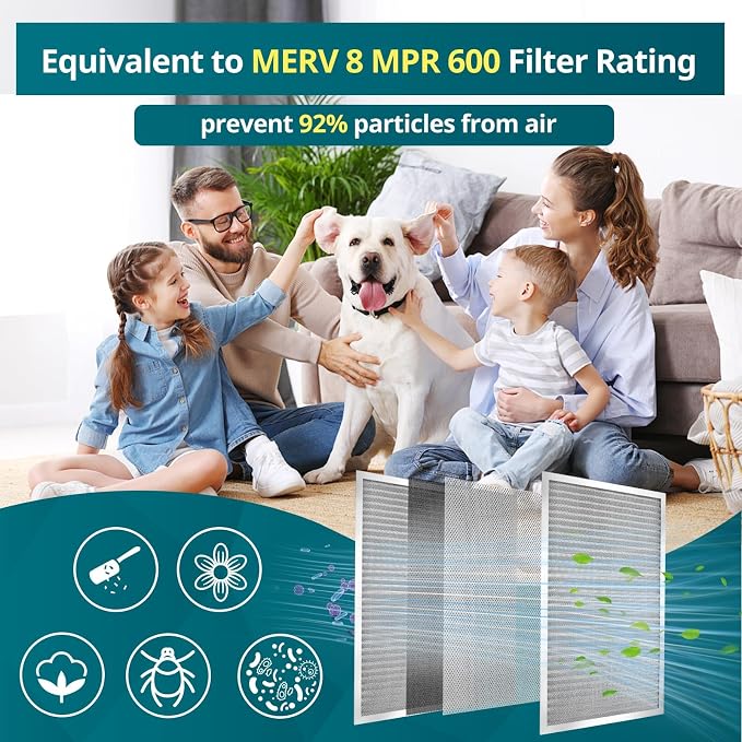 Torjim 24x30x1 MERV8 Washable Reusable Electrostatic Air Filter, AC/HVAC - Image 4