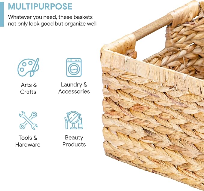 VATIMA Large Rectangular Wicker Basket - Image 2