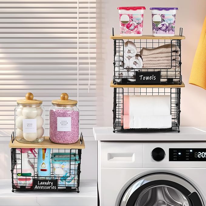 1 Pack Stackable Storage Trash Bag Baskets - Image 6