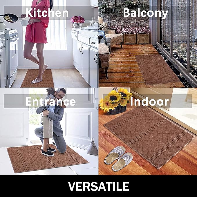 REFETONE Indoor Doormat, Front Back Door Mat 20"x32" Absorbent Rubber Backing - Image 5