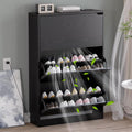 Shoe Cabinet with Odor Control and Back Panels, Deodorizing Slim 3-Flip Shoe by BORNOON