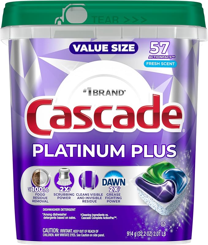 Cascade Platinum Plus Dishwasher Pods, Dishwasher Detergent, Dish Detergent Soap - Image 9