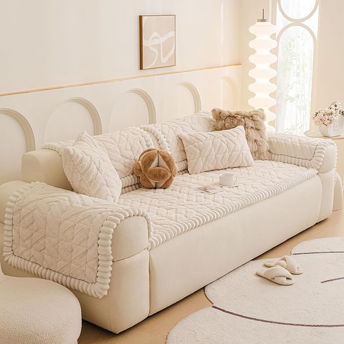 OTOB Pet Couch Covers for 3 Cushion Couch Sofa, Washable & Non Slip Fuzzy Plush - Image 9